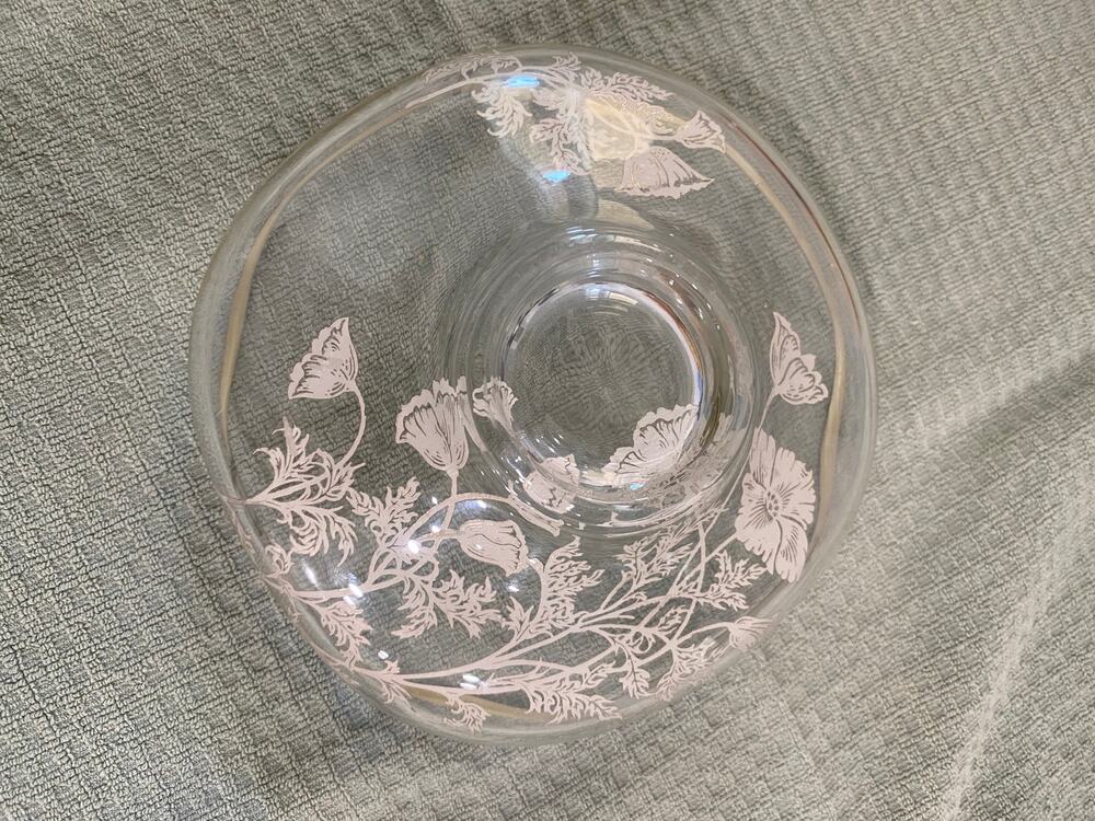 Footed Candy Dish - Vintage, Embossed and edged with silver